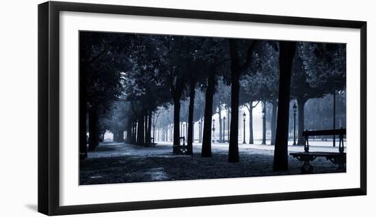 Trees on both sides of a walkway, Champs Elysees, Paris, France-null-Framed Photographic Print