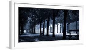 Trees on both sides of a walkway, Champs Elysees, Paris, France-null-Framed Photographic Print