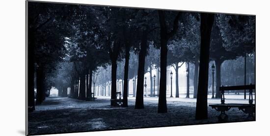 Trees on both sides of a walkway, Champs Elysees, Paris, France-null-Mounted Photographic Print