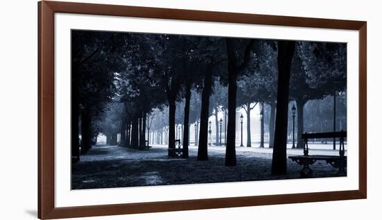 Trees on both sides of a walkway, Champs Elysees, Paris, France-null-Framed Photographic Print