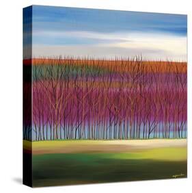 Trees on Magenta-Mary Johnston-Stretched Canvas