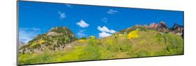 Trees on mountain, Maroon Bells, Maroon Bells-Snowmass Wilderness, White River National Forest,...-null-Mounted Photographic Print