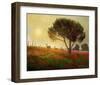 Trees, Poppies and Deer I-Chris Vest-Framed Art Print