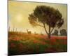 Trees, Poppies and Deer I-Chris Vest-Mounted Art Print