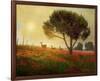Trees, Poppies and Deer I-Chris Vest-Framed Art Print