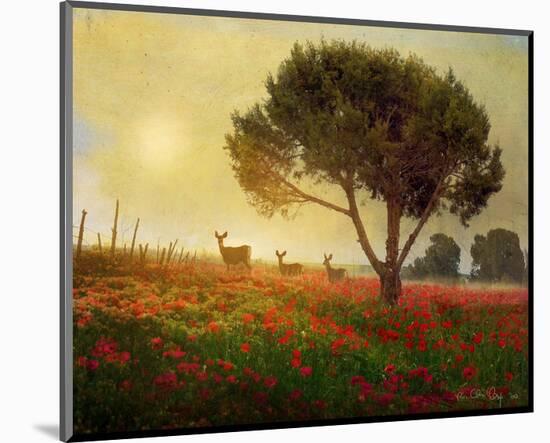Trees, Poppies and Deer I-Chris Vest-Mounted Art Print