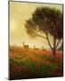 Trees, Poppies and Deer II-Chris Vest-Mounted Art Print