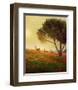 Trees, Poppies and Deer II-Chris Vest-Framed Art Print