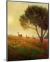 Trees, Poppies and Deer II-Chris Vest-Mounted Art Print