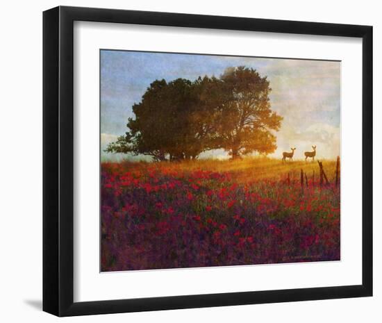 Trees, Poppies and Deer III-Chris Vest-Framed Art Print