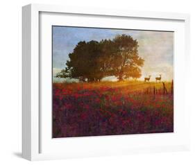 Trees, Poppies and Deer III-Chris Vest-Framed Art Print