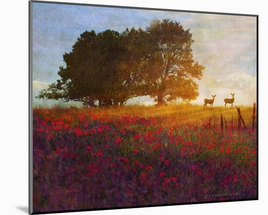 Trees, Poppies and Deer III-Chris Vest-Mounted Art Print