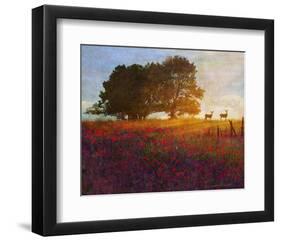 Trees, Poppies and Deer III-Chris Vest-Framed Art Print