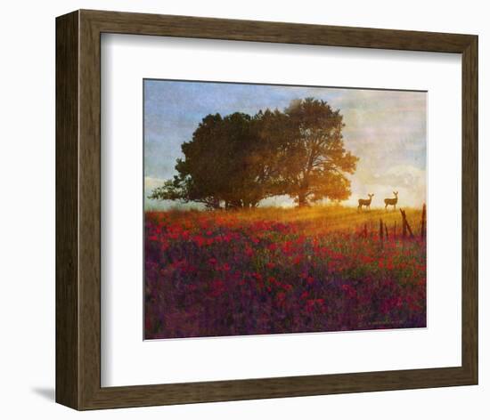 Trees, Poppies and Deer III-Chris Vest-Framed Art Print