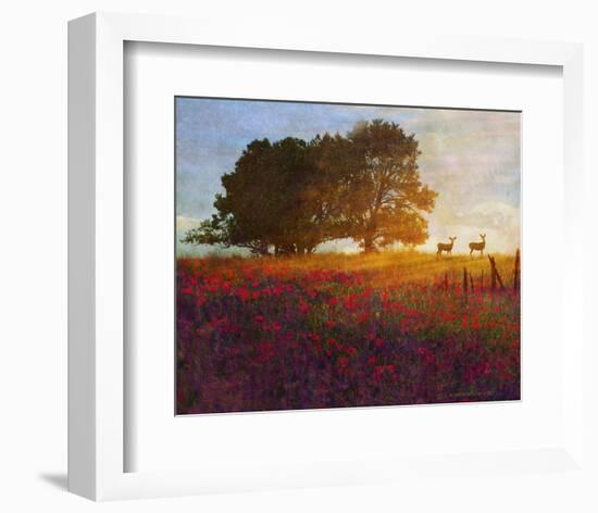 Trees, Poppies and Deer III-Chris Vest-Framed Art Print