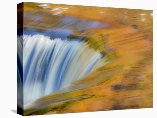 Trees Reflect in Cascade above Bond Falls on the Middle Fork of the Ontonagon River near Paulding I-Julianne Eggers-Stretched Canvas