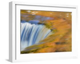 Trees Reflect in Cascade above Bond Falls on the Middle Fork of the Ontonagon River near Paulding I-Julianne Eggers-Framed Photographic Print