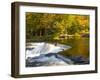 Trees Reflect in Cascade above Bond Falls on the Middle Fork of the Ontonagon River near Paulding I-Julianne Eggers-Framed Photographic Print