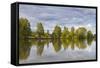 Trees Reflecting in the River Dordogne, Dordogne, France, Europe-Julian Elliott-Framed Stretched Canvas