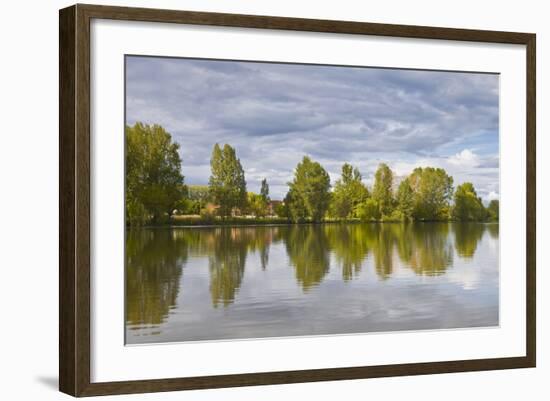 Trees Reflecting in the River Dordogne, Dordogne, France, Europe-Julian Elliott-Framed Photographic Print