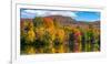 Trees reflection on water, Sally's Pond, West Bolton, Quebec, Canada-null-Framed Photographic Print