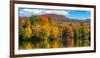 Trees reflection on water, Sally's Pond, West Bolton, Quebec, Canada-null-Framed Photographic Print