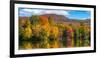 Trees reflection on water, Sally's Pond, West Bolton, Quebec, Canada-null-Framed Photographic Print