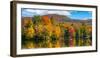 Trees reflection on water, Sally's Pond, West Bolton, Quebec, Canada-null-Framed Photographic Print