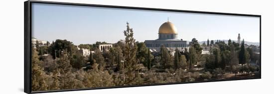 Trees with Mosque in the Background, Dome of the Rock, Temple Mount, Jerusalem, Israel-null-Framed Photographic Print