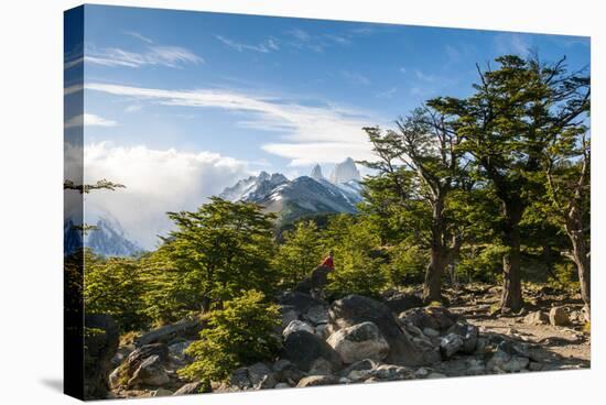 Trek Up to Mount Fitzroy from UNESCO World Heritage Site El Chalten, Argentina, South America-Michael Runkel-Stretched Canvas