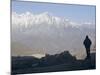 Trekker at Dawn Looking out Over the Old Fortified Village of Jharkot on the Annapurna Circuit Trek-Don Smith-Mounted Photographic Print