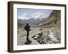 Trekker Enjoys the View on the Annapurna Circuit Trek, Jomsom, Himalayas, Nepal-Don Smith-Framed Photographic Print