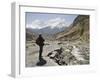 Trekker Enjoys the View on the Annapurna Circuit Trek, Jomsom, Himalayas, Nepal-Don Smith-Framed Photographic Print