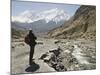 Trekker Enjoys the View on the Annapurna Circuit Trek, Jomsom, Himalayas, Nepal-Don Smith-Mounted Photographic Print