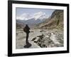 Trekker Enjoys the View on the Annapurna Circuit Trek, Jomsom, Himalayas, Nepal-Don Smith-Framed Photographic Print