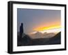 Trekker Watching the Sunset Over Cholatse, 6335M, Sagarmatha National Park, Himalayas-Christian Kober-Framed Photographic Print