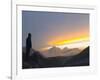 Trekker Watching the Sunset Over Cholatse, 6335M, Sagarmatha National Park, Himalayas-Christian Kober-Framed Photographic Print