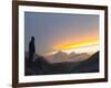 Trekker Watching the Sunset Over Cholatse, 6335M, Sagarmatha National Park, Himalayas-Christian Kober-Framed Photographic Print