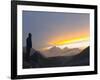 Trekker Watching the Sunset Over Cholatse, 6335M, Sagarmatha National Park, Himalayas-Christian Kober-Framed Photographic Print