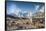 Trekkers and yaks in Lobuche on a trail to Mt. Everest.-Lee Klopfer-Framed Stretched Canvas