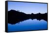 Trekkers are Reflected in the Cool Waters of Chilata Lagoon Outside the Town of Sorata, Bolivia-Sergio Ballivian-Framed Stretched Canvas