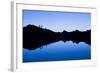 Trekkers are Reflected in the Cool Waters of Chilata Lagoon Outside the Town of Sorata, Bolivia-Sergio Ballivian-Framed Photographic Print