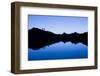 Trekkers are Reflected in the Cool Waters of Chilata Lagoon Outside the Town of Sorata, Bolivia-Sergio Ballivian-Framed Photographic Print