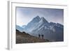 Trekkers Climb a Small Peak Above Dingboche in the Everest Region in Time to See the Sunrise-Alex Treadway-Framed Photographic Print