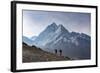 Trekkers Climb a Small Peak Above Dingboche in the Everest Region in Time to See the Sunrise-Alex Treadway-Framed Photographic Print