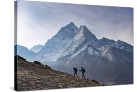 Trekkers Climb a Small Peak Above Dingboche in the Everest Region in Time to See the Sunrise-Alex Treadway-Stretched Canvas