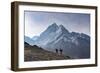 Trekkers Climb a Small Peak Above Dingboche in the Everest Region in Time to See the Sunrise-Alex Treadway-Framed Photographic Print