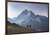 Trekkers Climb a Small Peak Above Dingboche in the Everest Region in Time to See the Sunrise-Alex Treadway-Framed Photographic Print