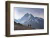 Trekkers Climb a Small Peak Above Dingboche in the Everest Region in Time to See the Sunrise-Alex Treadway-Framed Photographic Print