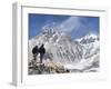 Trekkers Looking at the Western Cwm Glacier, Sagarmatha National Park, Himalayas-Christian Kober-Framed Photographic Print